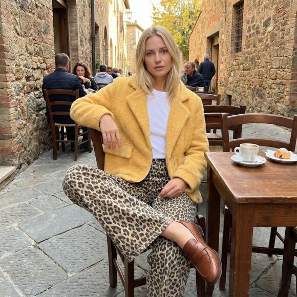 Cozy Yellow Fluffy Fabric Teddy Jacket Sport Chic Soft - Picture 1 of 11